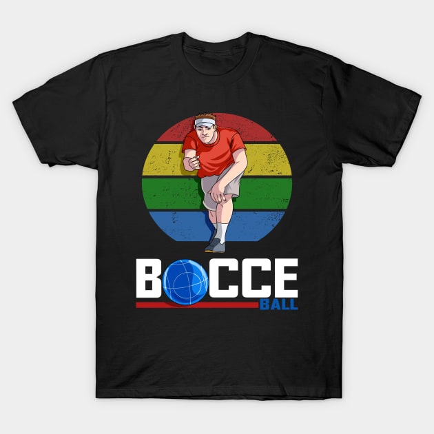 Bocce Ball Italian Bowling Bocci Player Vintage T-Shirt by Noseking